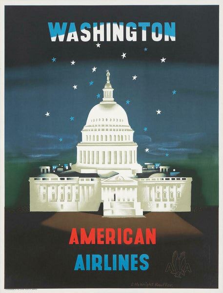 WASHINGTON AMERICAN AIRLINES 1950'S 40X30