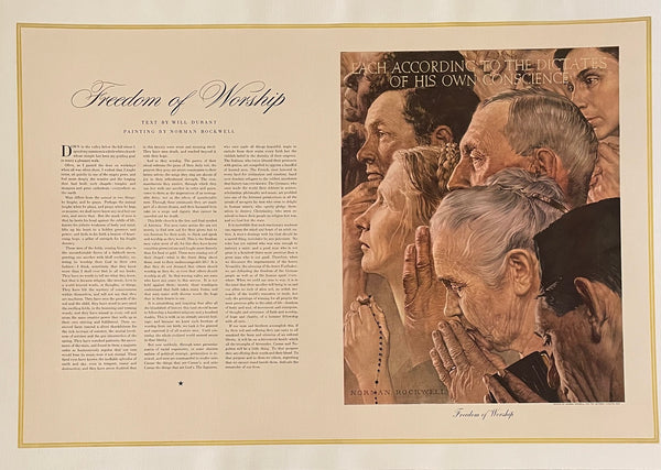 THE SATURDAY EVENING POST PRESENTS THE FOUR FREEDOMS - FREEDOM OF WORSHIP