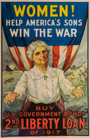 WOMEN! HELP AMERICA'S SONS 1917 30 X 20 1/4