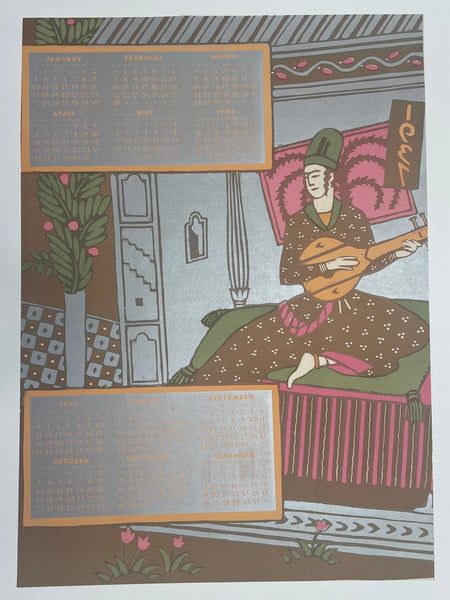 1937 CALENDAR BLOCKS WITH MAN PLAYING SITAR