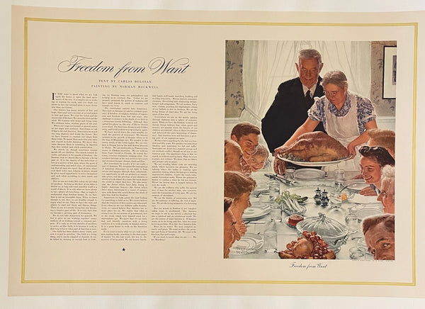 THE SATURDAY EVENING POST PRESENTS THE FOUR FREEDOMS - FREEDOM FROM WANT