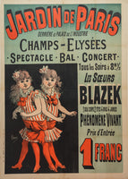 JARDIN DE PARIS LES SOEURS BLAZEK 1884 49 X 34 3/4