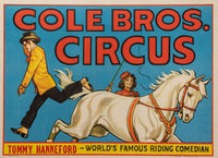 COLE BROS. CIRCUS TOMMY HANNEFORD W.F.R.C.