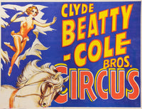 CLYDE BEATTY-COLE BROS CIRCUS (GIRL AND HORSE)