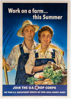 WORK ON A FARM THIS SUMMER 1943 28X 20 20 1/4