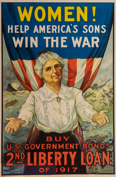 WOMEN! HELP AMERICA'S SONS 1917 30 X 20 1/4
