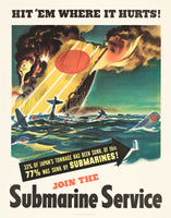 HIT 'EM WHERE IT HURTS! / JOIN THE SUBMARINE SERVICE. 1944.